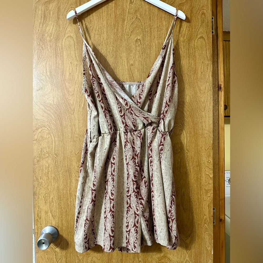 SHEIN Paisley Wrap Cami Romper | XL | Boho Sleeveless